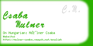 csaba mulner business card